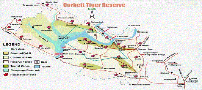 Corbett Tiger Reserve Map